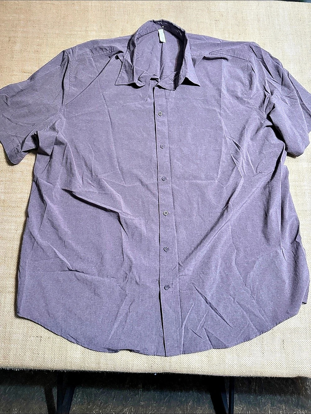 Stylus Men's Button Down Shirt in Purple Size 3XLT
